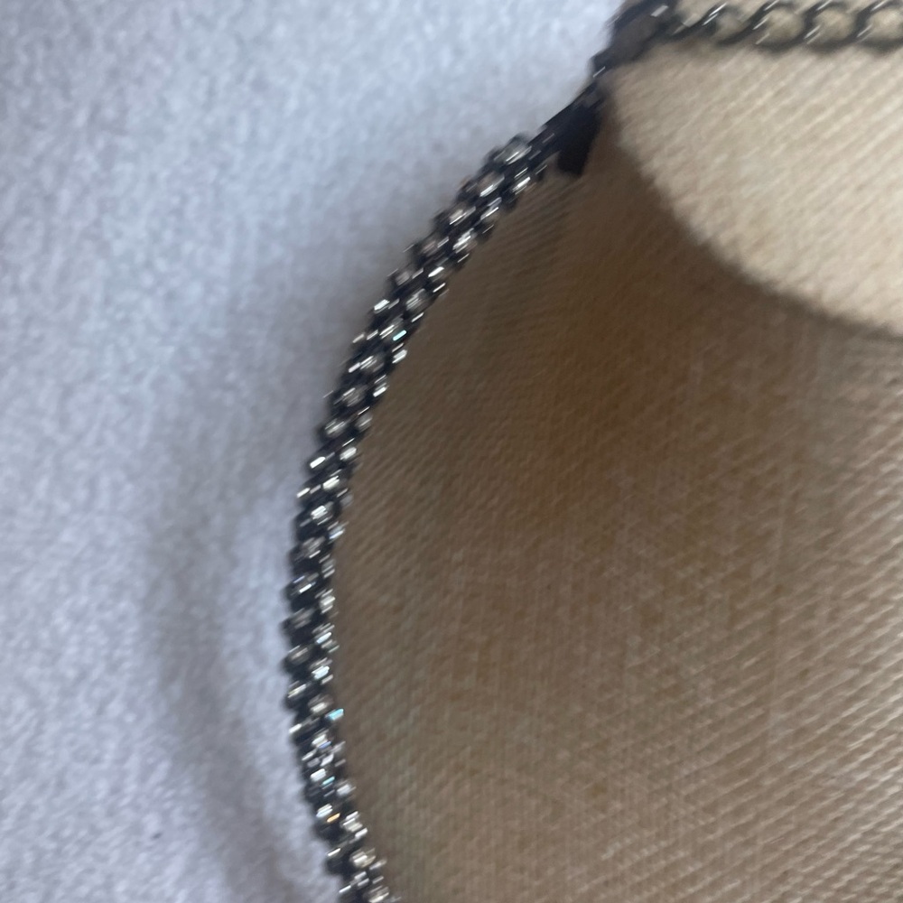 Nwot Kenneth Jay Lane Rhinestone Gunmetal Choker - image 5